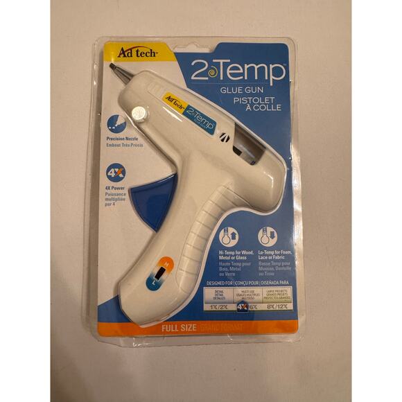 New Sealed Ad Tech 2 Temp Glue Gun White 5' Cord Precision Nozzle - Picture 1 of 3